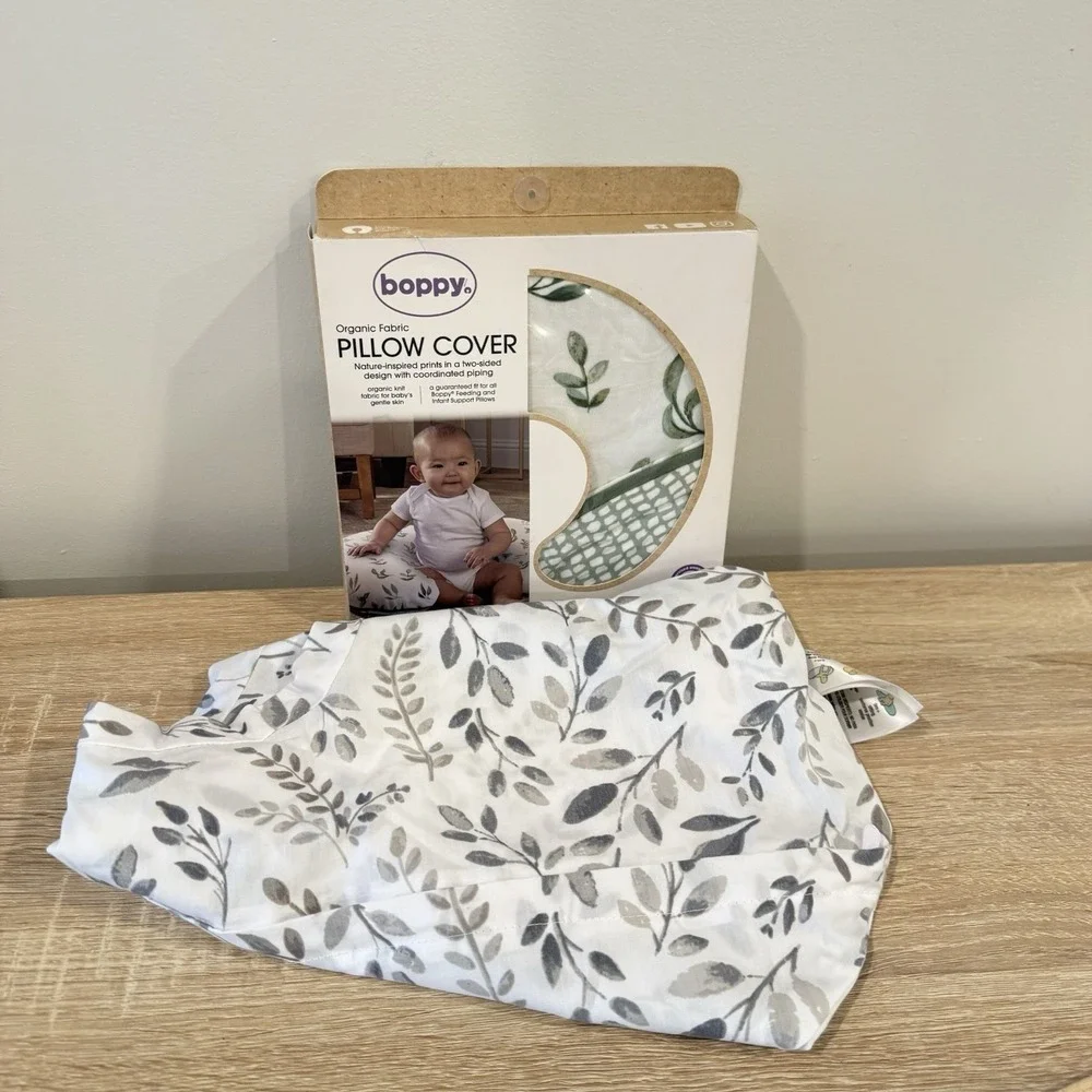 Boppy‎ Original Nursing Pillow Slipcover Green Floral New Plus Extra Used Cover